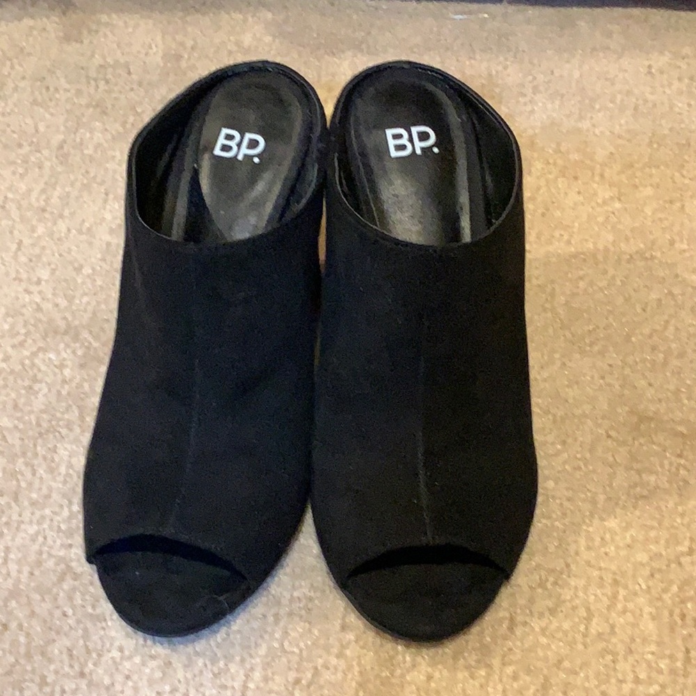 BP Black Faux Suede Mule